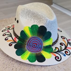 Lorenzo hats- Colorful Floral White Fedora Hat